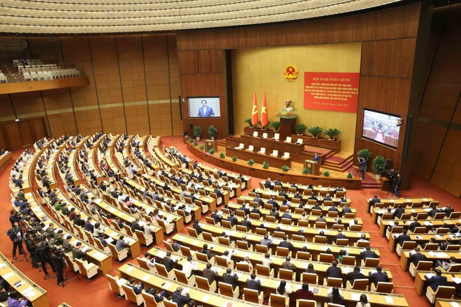 Политбюро и Секретариат ЦК партии проводят национальную конференцию по рассмотрению хода выполнения резолюции № 18-NQTW ЦК партии 12-го созыва. (Фото: ВИA) 3.png