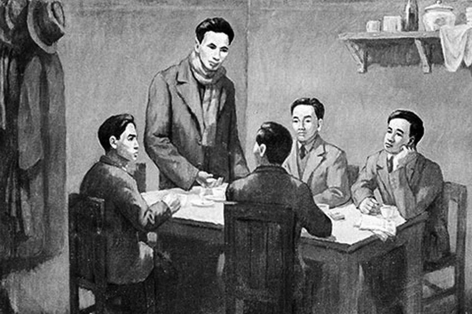От имени Коммунистического Интернационала товарищ Нгуен Ай Куок председательствует на конференции в Гонконге (Китай) с 6 января по 7 февраля 1930 года по объединению коммунистических организаций и созданию Коммунистической партии Вьетнама. (Фото: ВИA)
