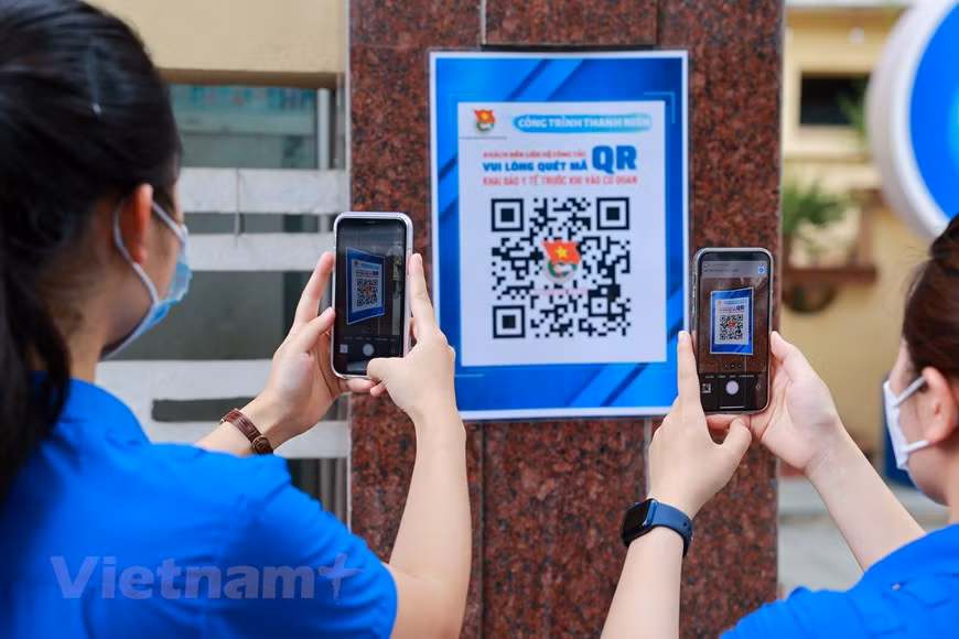 QR-коды - это идея канцелярии Комитета Союза. (Фото: Vietnam+)