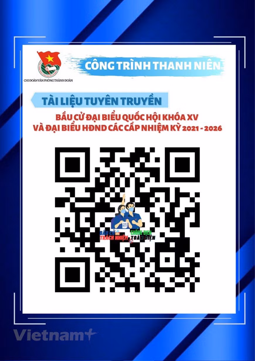 QR-код для предвыборной агитации Ханойского Комитета Союза молодежи. (Фото: Ханойский Комитет Союза молодежи)