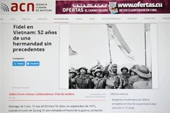 Статья о историческом визите Фиделя Кастро во Вьетнам в сентябре 1973 года. Снимок экрана: корреспондент ВИА на Кубе.