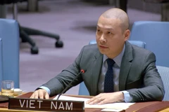 Советник Нгуен Хоанг Нгуен, временный поверенный в делах Постоянного представительства Вьетнама при ООН, выступает на дискуссионном заседании. Фото: ВИА.