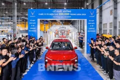 Завод VinFast выпустил 200-тысячный электромобиль в 2025 году. Фото: ВИА.