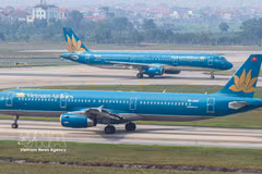 Самолёт авиакомпании Vietnam Airlines в одном из аэропортов Вьетнама. Фото: Vietnam+.