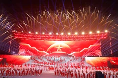 Специальная художественная программа «Под славным знаменем Партии», посвящённая успешному завершению XIV Съезда Партии. Фото: ВИА.