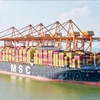 Судно MSC KALINA является крупнейшим контейнеровозом, когда-либо заходившим в район портовых причалов Лачхуен города Хайфон. (Фото: ВИА)