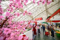 Весенняя ярмарка 2026 года привлекла большое количество посетителей, пришедших посмотреть экспозиции и совершить покупки. (Фото: VTCNews)