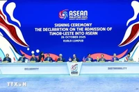 Церемония подписания декларации о приёме Тимора-Лешти в АСЕАН. (Фото: ВИА)