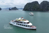 Туристическое судно в заливе Бай Ты Лонг. (Фото: ВИА)