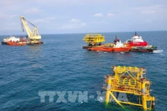 10 сентября был успешно установлен блок верхней части устьевой платформы буровой установки БК-23 на участке 09.1 нефтяного месторождения Батьхо. (Фото: ВИА) 