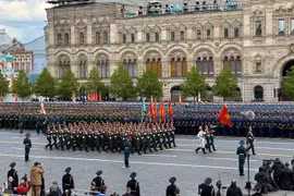 Колонна Вьетнамской армии провела генеральную репетицию парада на Красной площади. Фото: ВИА.