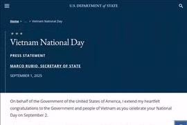 Скриншот пресс-релиза Государственного секретаря США от 1 сентября 2025 года. Фото: ВИА.