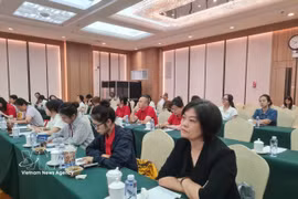 Представители китайских экспертов и молодёжи внимательно слушают рассказ о революционной деятельности Президента Хо Ши Мина. Фото: ВИA.