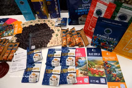 Вьетнамская кофейная продукция, представленная на Kaffee Campus 2026. Фото: ВИА.