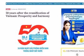 21 апреля на электронном сайте газеты Khmer Times была опубликована статья, восхваляющая историческую победу Вьетнама 30 апреля 1975 года, с заголовком "Вьетнам после 50 лет воссоединения страны: Процветание и гармония" (скриншот). Фото: ВИА.