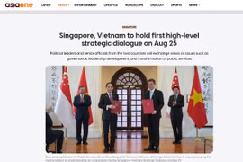 Сайт AsiaOne сообщает об официальном визите Постоянного члена Секретариата ЦК КПВ Чан Кам Ту в Сингапур. Фото: ВИА.