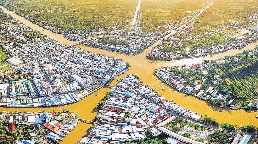Квартал Нгабай города Кантхо расположен в месте слияния нескольких рек (Фото: nhandan.vn)