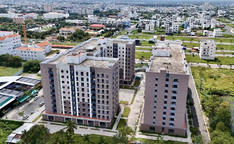 Проект жилого комплекса социального жилья Golden City в районе Лонгсуен провинции Анжанг, введённый в эксплуатацию в июле 2025 года. (Фото: ВИА)