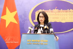Официальный представитель Фам Тху Ханг проводит очередную пресс-конференцию МИД в марте 2026 года. (Фото: ВИА)