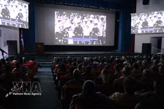 Церемония премьеры шестой серии документального цикла «Два сердца, бьющиеся в унисон» под названием «Фидель Кастро — Хо Ши Мин: революционное видение» в столице Гаване 9 сентября 2026 года. Фото: ВИА