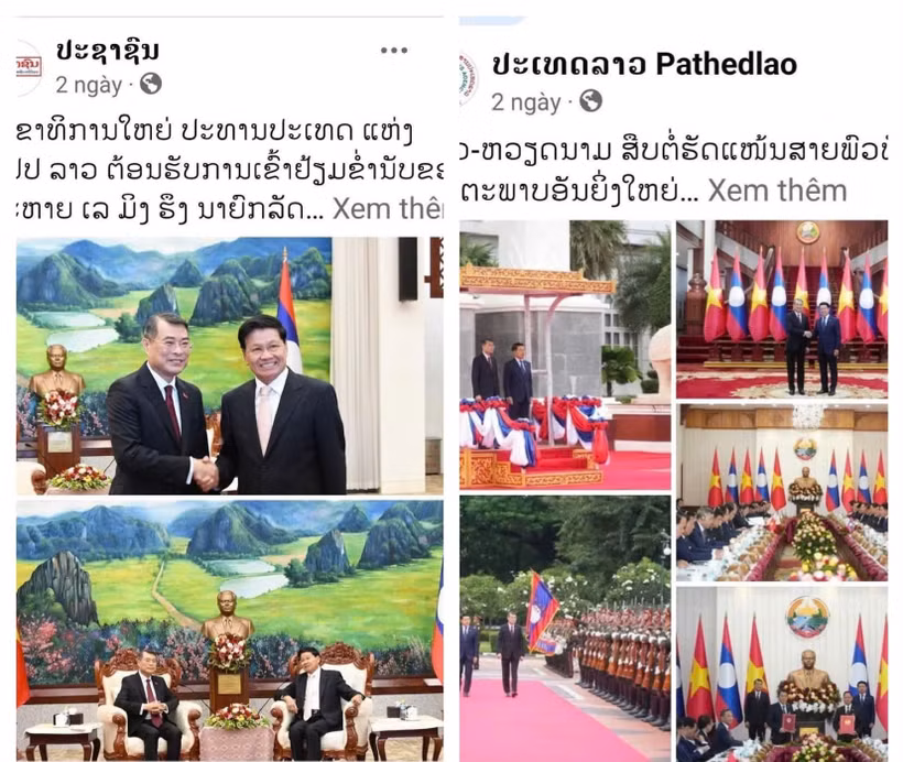 Публикации на официальных страницах газет Laophattana News и Pathetlao в Facebook. Фото: ВИА.