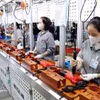 Рабочие изготавливают ручные электроинструменты на заводе Keystone Electrical Vietnam в промышленном парке Льенхатхай, община Тхайтхюи, провинция Хынгьен. Фото: ВИА.
