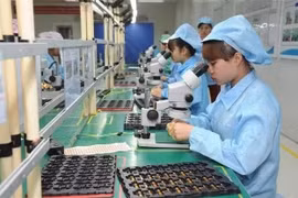 Проверка качества продукции перед отправкой с предприятия компании Vietonic в промышленной зоне Диньчам, провинция Бакнинь.