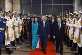 Церемония проводов Генсекретаря, Президента То Лама и его супруги на Западном железнодорожном вокзале Пекина, столица Пекина (Фото: ВИА)