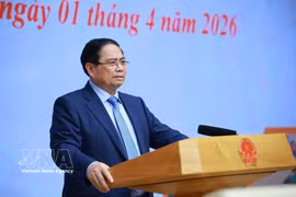 Премьер-министр Фам Минь Тьинь председательствует на всенациональной конференции по работе в области предупреждения и ликвидации последствий стихийных бедствий на 2026 год (Фото: ВИА)