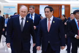 Премьер-министр Фам Минь Тьинь встретился с президентом РФ Владимиром Путиным (Фото: ВИА)